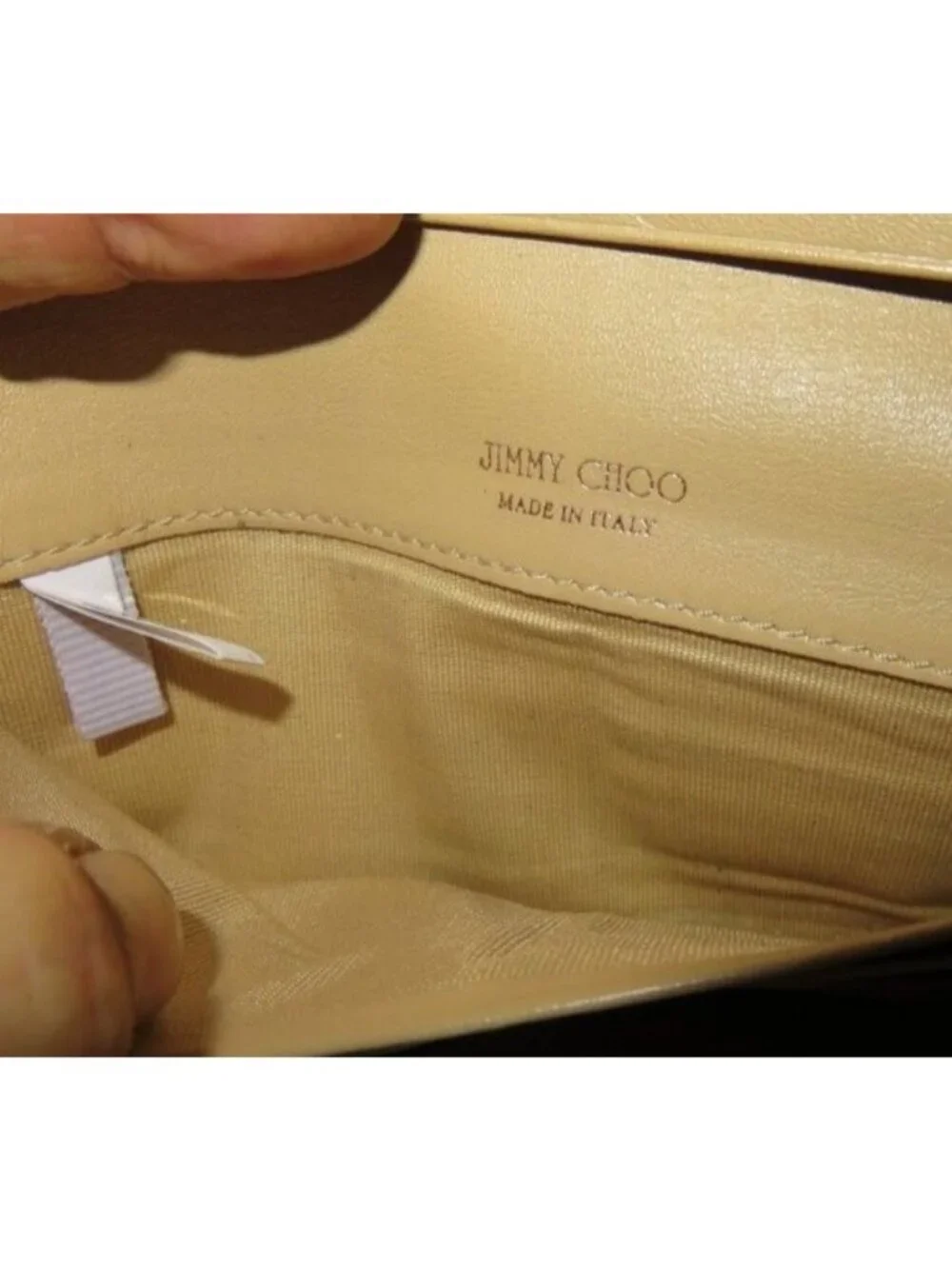 Jimmy Choo Gold Snakeskin Long Bifold Wallet Gold Tone Hardware